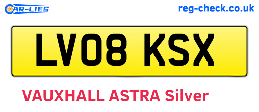 LV08KSX are the vehicle registration plates.