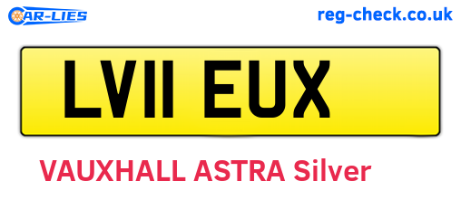 LV11EUX are the vehicle registration plates.