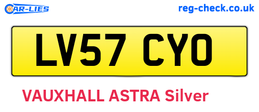LV57CYO are the vehicle registration plates.