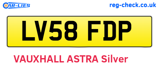 LV58FDP are the vehicle registration plates.