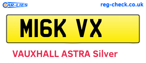 M16KVX are the vehicle registration plates.