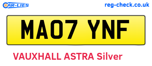 MA07YNF are the vehicle registration plates.