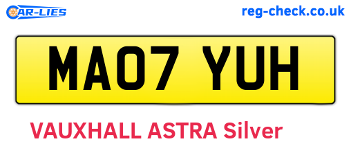 MA07YUH are the vehicle registration plates.