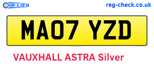 MA07YZD are the vehicle registration plates.
