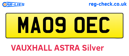 MA09OEC are the vehicle registration plates.