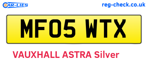 MF05WTX are the vehicle registration plates.
