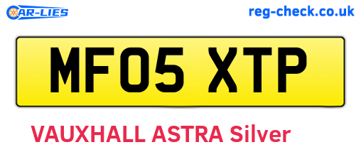 MF05XTP are the vehicle registration plates.
