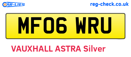 MF06WRU are the vehicle registration plates.