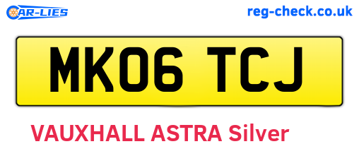 MK06TCJ are the vehicle registration plates.