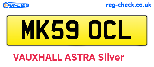 MK59OCL are the vehicle registration plates.