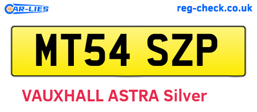 MT54SZP are the vehicle registration plates.
