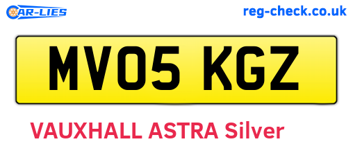 MV05KGZ are the vehicle registration plates.