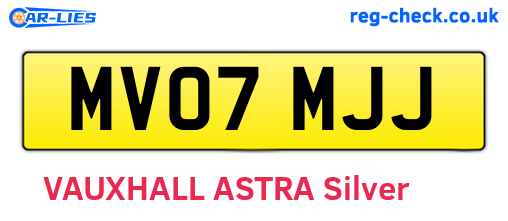 MV07MJJ are the vehicle registration plates.