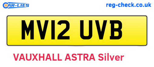 MV12UVB are the vehicle registration plates.