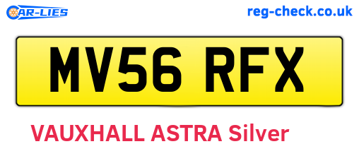 MV56RFX are the vehicle registration plates.