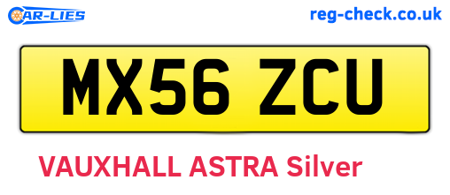 MX56ZCU are the vehicle registration plates.