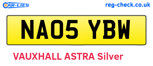 NA05YBW are the vehicle registration plates.