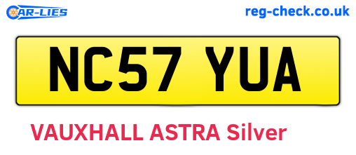 NC57YUA are the vehicle registration plates.
