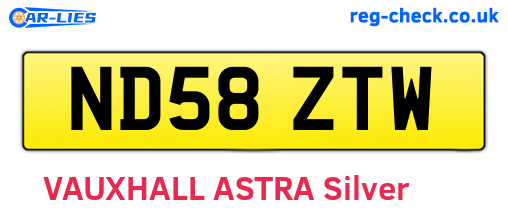 ND58ZTW are the vehicle registration plates.