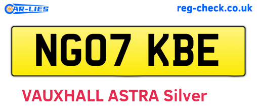 NG07KBE are the vehicle registration plates.