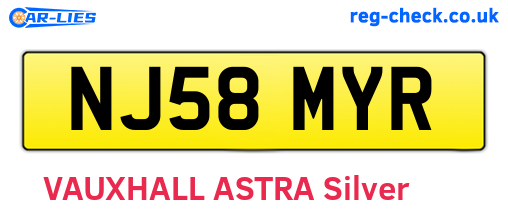 NJ58MYR are the vehicle registration plates.