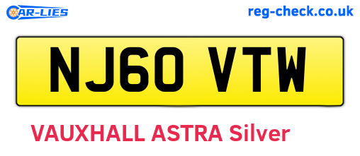 NJ60VTW are the vehicle registration plates.