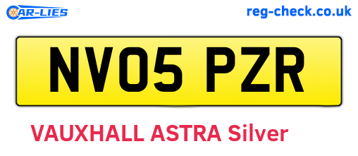 NV05PZR are the vehicle registration plates.
