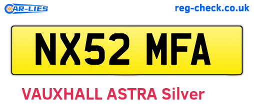 NX52MFA are the vehicle registration plates.