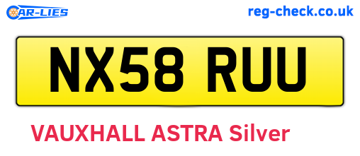 NX58RUU are the vehicle registration plates.
