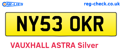 NY53OKR are the vehicle registration plates.
