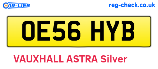 OE56HYB are the vehicle registration plates.
