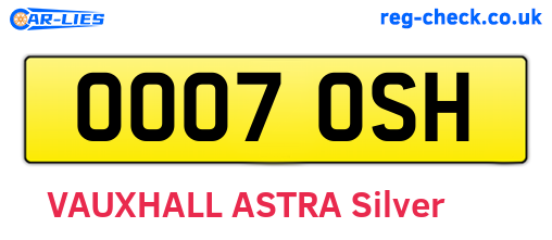 OO07OSH are the vehicle registration plates.