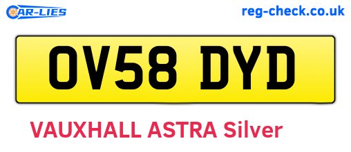 OV58DYD are the vehicle registration plates.