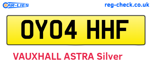OY04HHF are the vehicle registration plates.