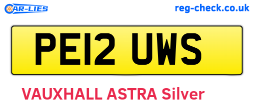 PE12UWS are the vehicle registration plates.