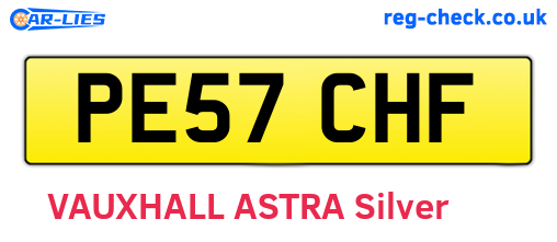 PE57CHF are the vehicle registration plates.