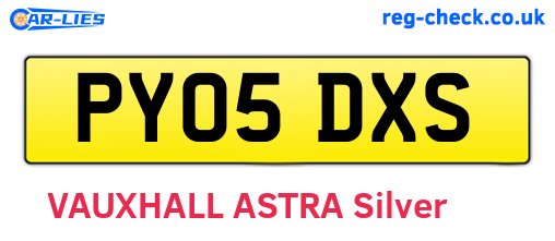 PY05DXS are the vehicle registration plates.
