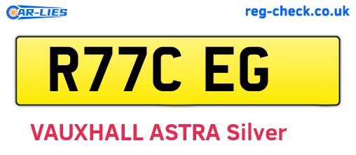 R77CEG are the vehicle registration plates.