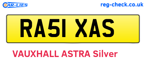 RA51XAS are the vehicle registration plates.