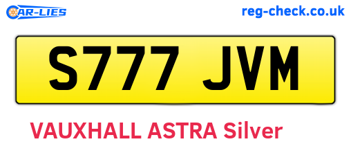 S777JVM are the vehicle registration plates.