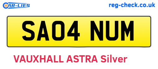 SA04NUM are the vehicle registration plates.