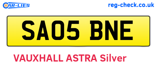 SA05BNE are the vehicle registration plates.