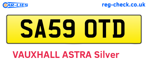 SA59OTD are the vehicle registration plates.