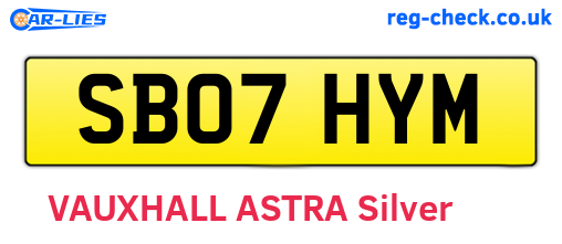 SB07HYM are the vehicle registration plates.