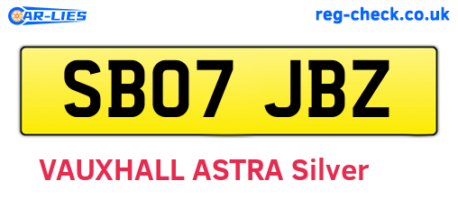 SB07JBZ are the vehicle registration plates.