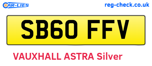 SB60FFV are the vehicle registration plates.