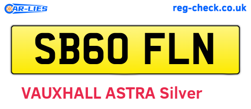 SB60FLN are the vehicle registration plates.