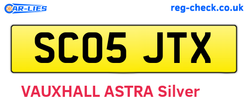 SC05JTX are the vehicle registration plates.