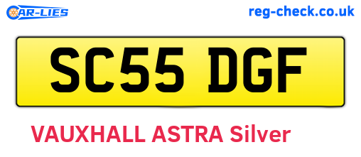SC55DGF are the vehicle registration plates.