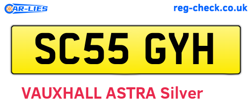 SC55GYH are the vehicle registration plates.